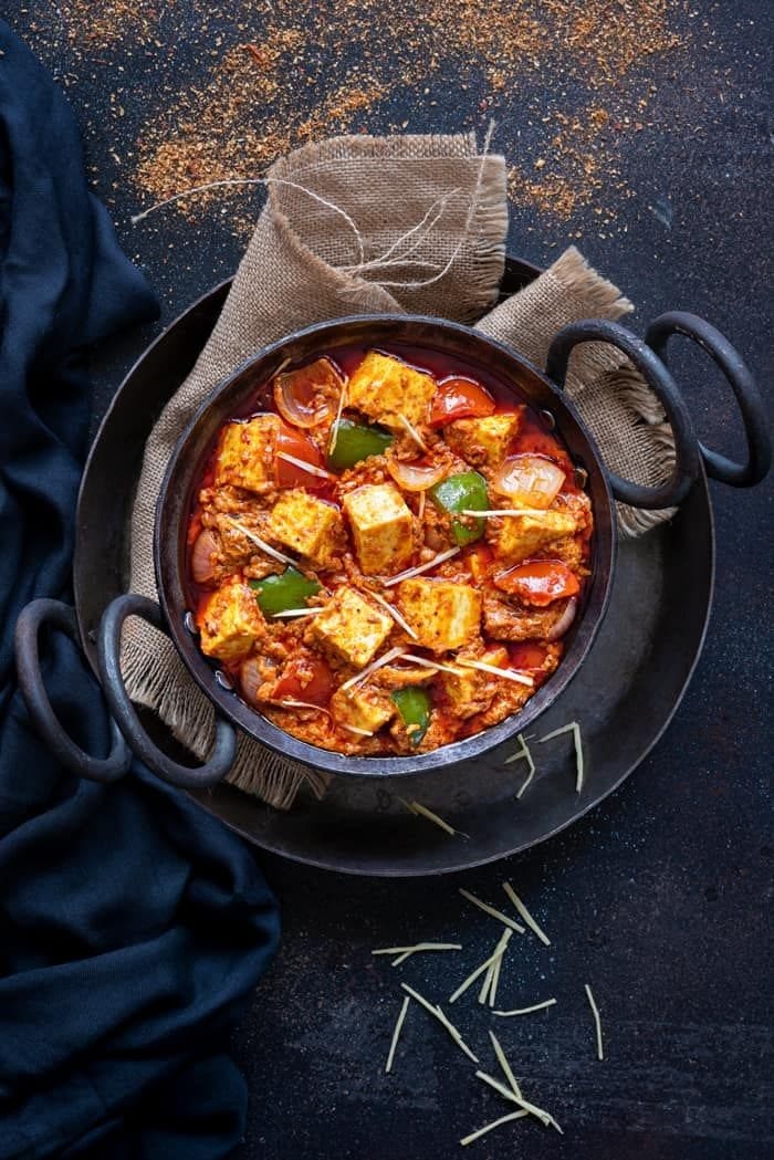 Kadai Paneer and Laccha Paratha