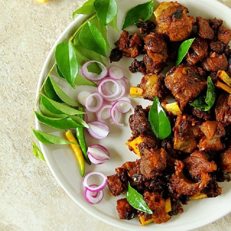 Malabar Mutton Fry & Ghadichi Poli