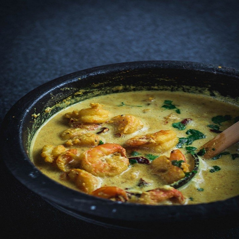 Green Prawns Curry & Rice