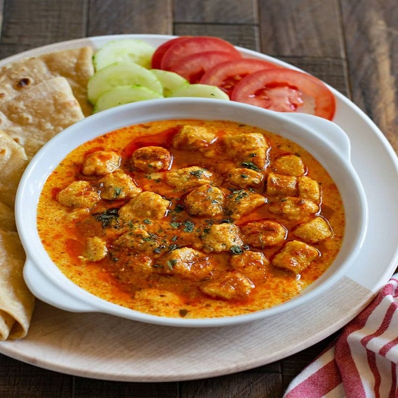 Rajasthani Gatte ki Sabzi & Rice