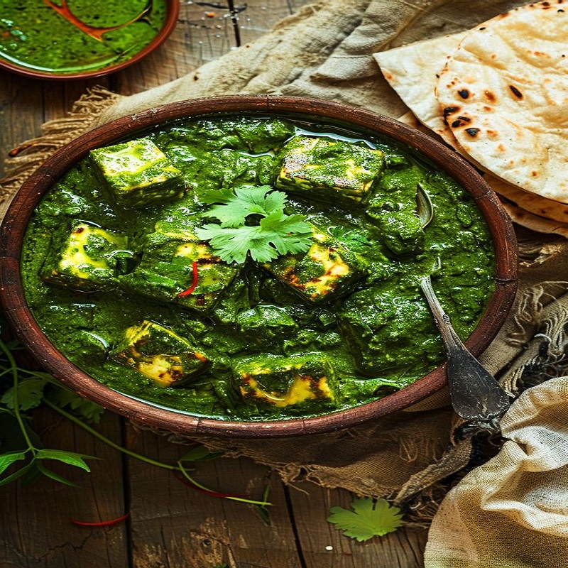 Lasuni Palak Paneer & Ghee Paratha