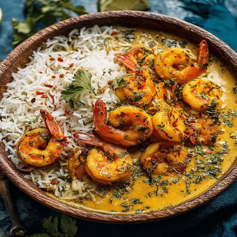Ghee Rice bowl & Prawn Curry