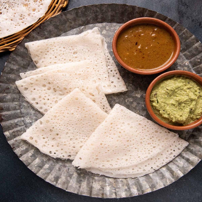 Neer Dosa & Chutney Sambar