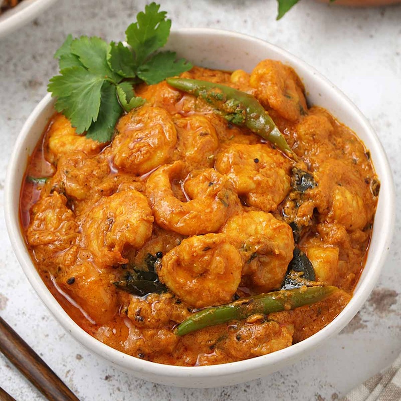 Chingri Malai Curry with Rice