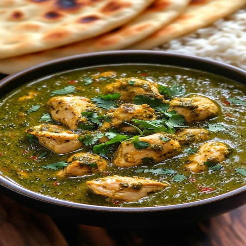 Chicken Sukka (Green) & Chapatis
