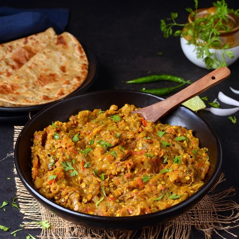 Baingan Bharta with Paratha