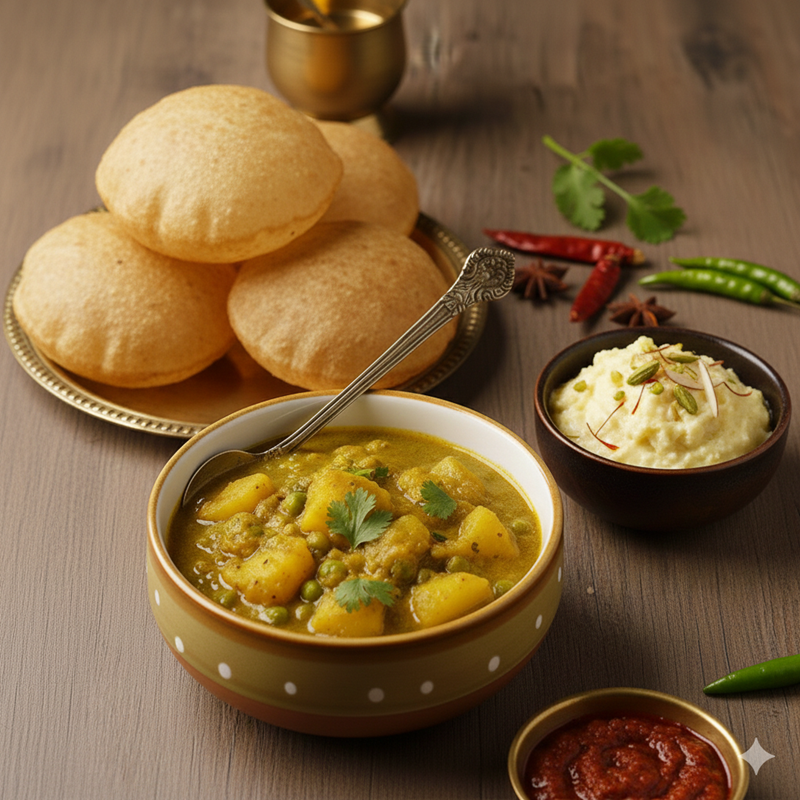 Shrikhand Puri & Aloo Sabzi