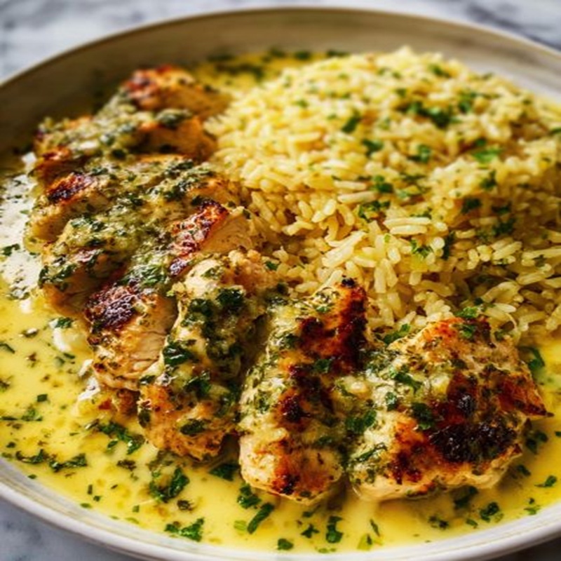 Grilled Chicken & Herbed Rice