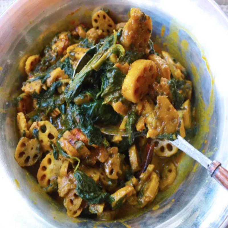 Palak Nadur & Roti (Seasonal)