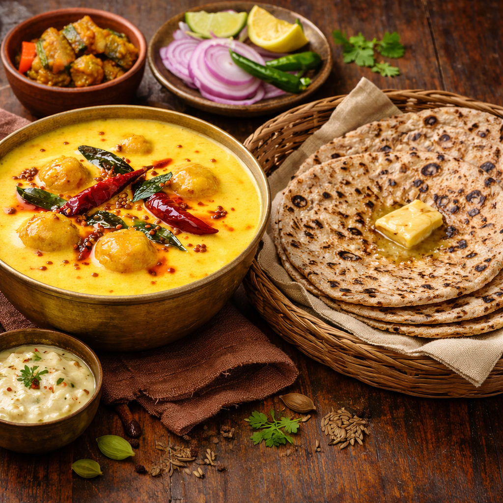 Kadhi Pakora & Bajra Roti