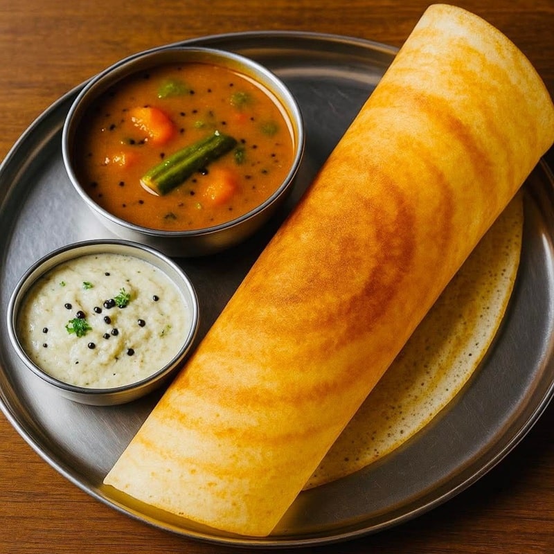 Dosa with Sambar & Chutney