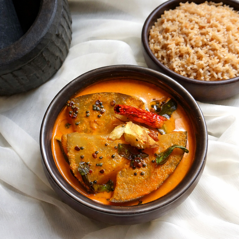 Thouthe Koddel (Cucumber Curry) & Brown Rice