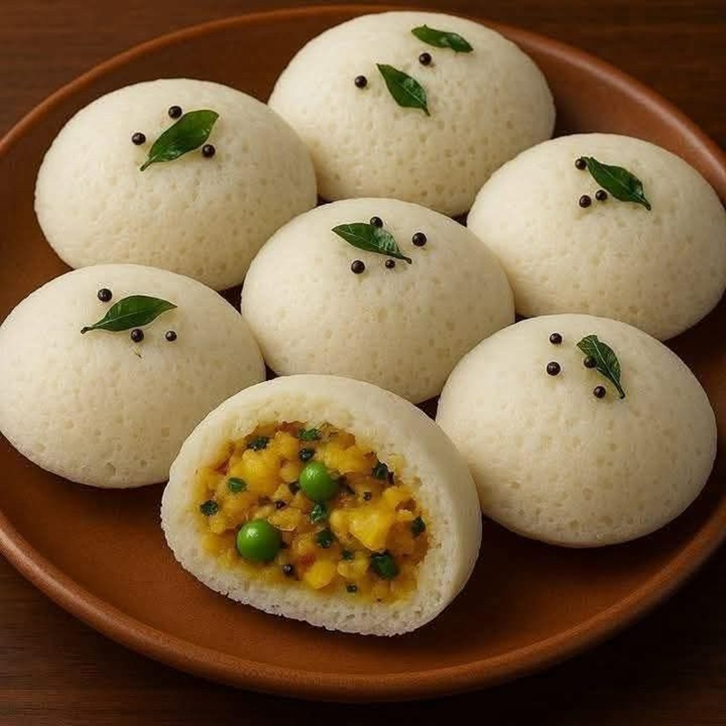 Potato Stuffed Idli