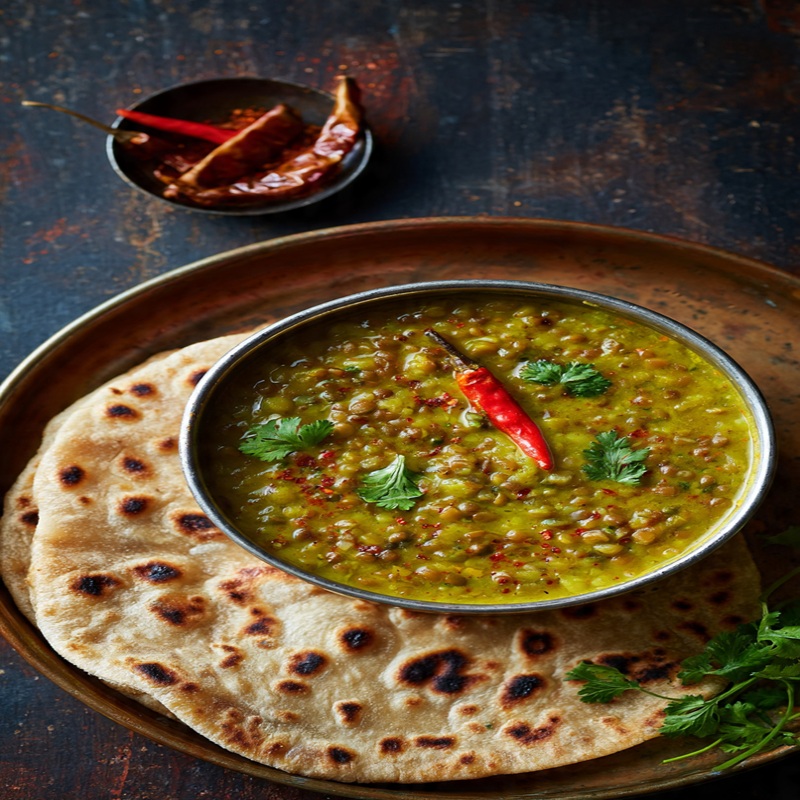 Hirwa Moong & Chapati
