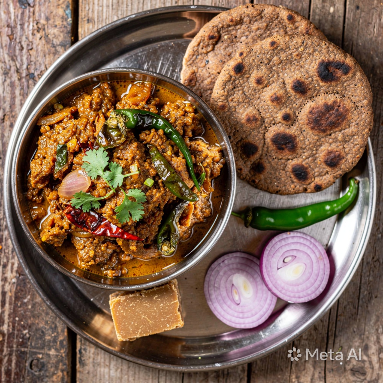 Onion Ghathiya & Bhakri