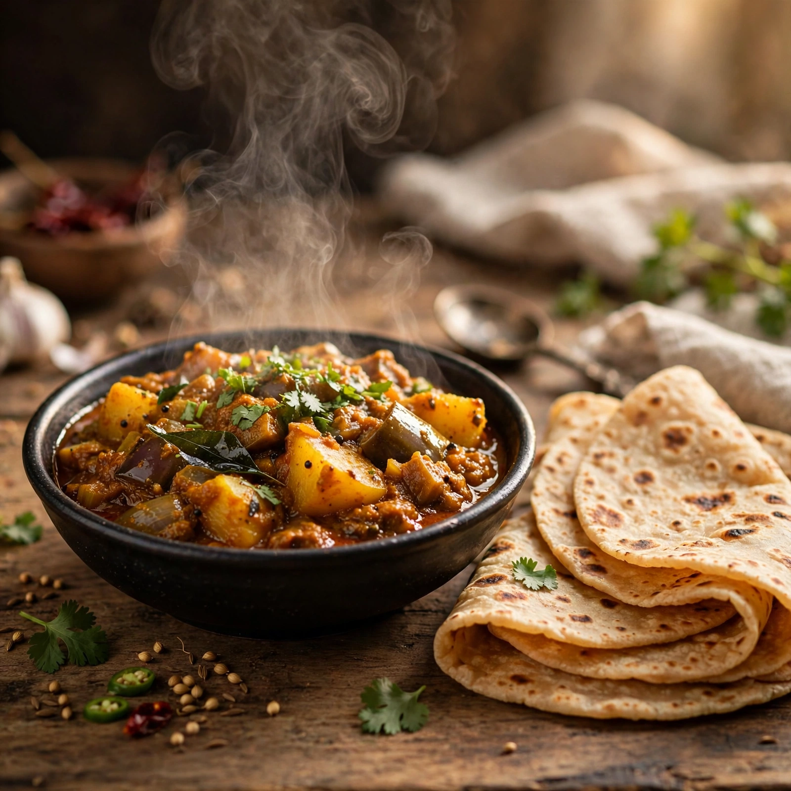 Aloo Wangyachi Bhaji & Chapati