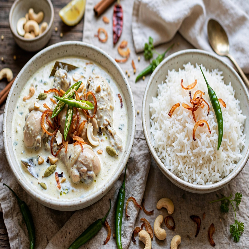 Chicken Rezala & Steam Rice
