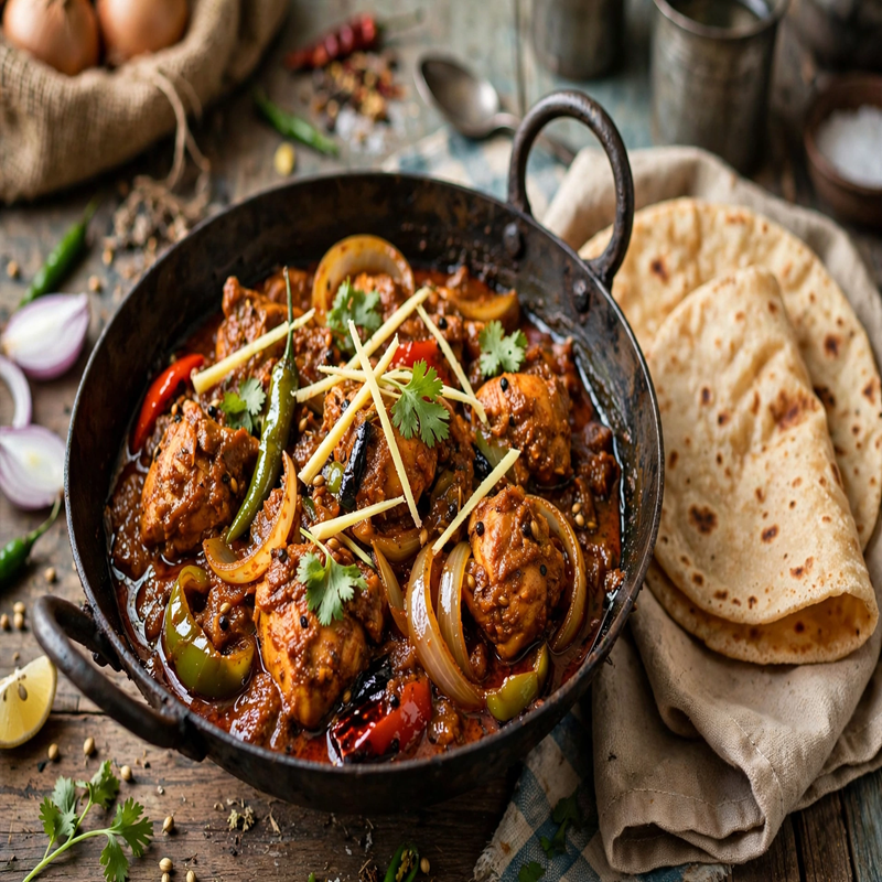 Kadai Chicken & Roti