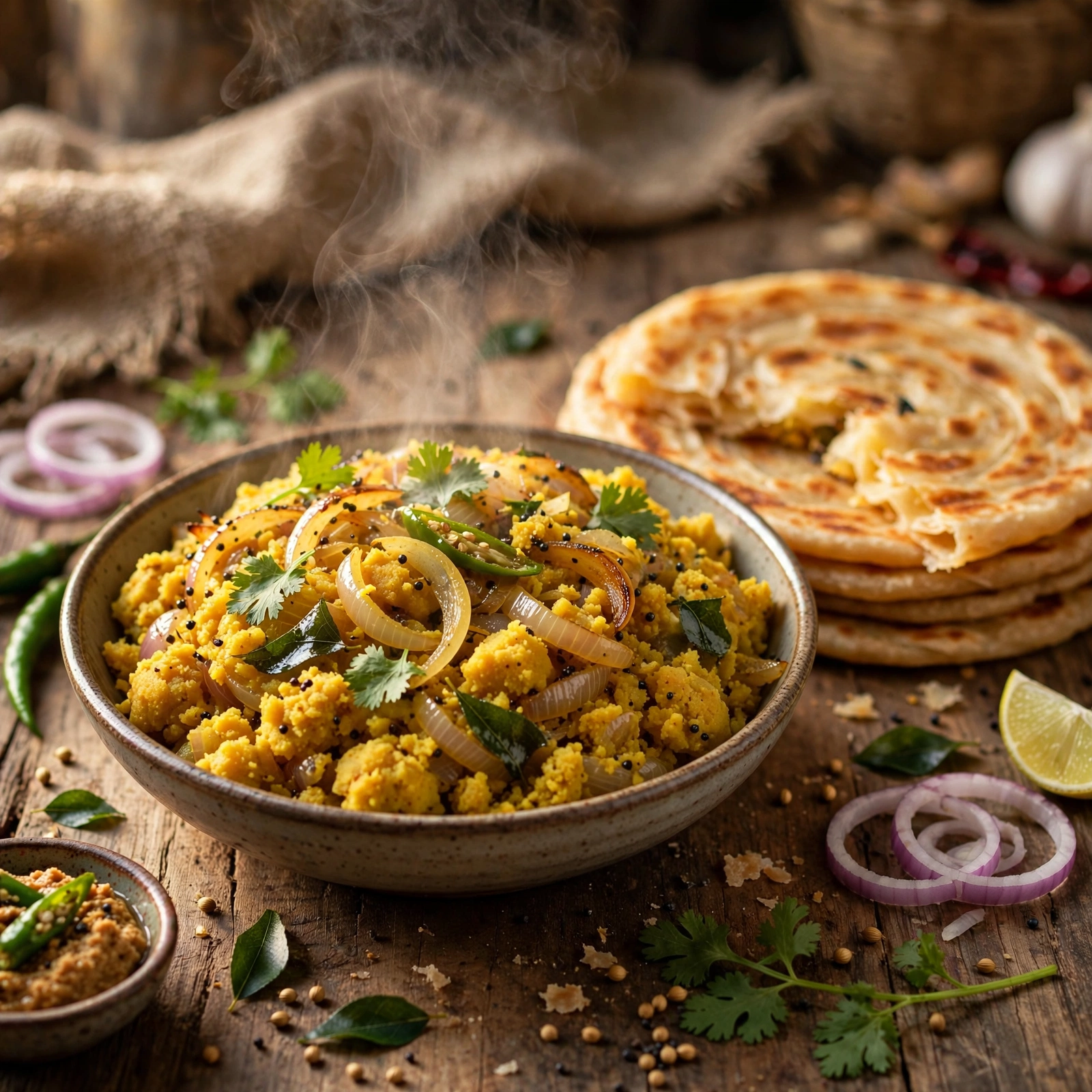 Kandyacha Zunka & Paratha