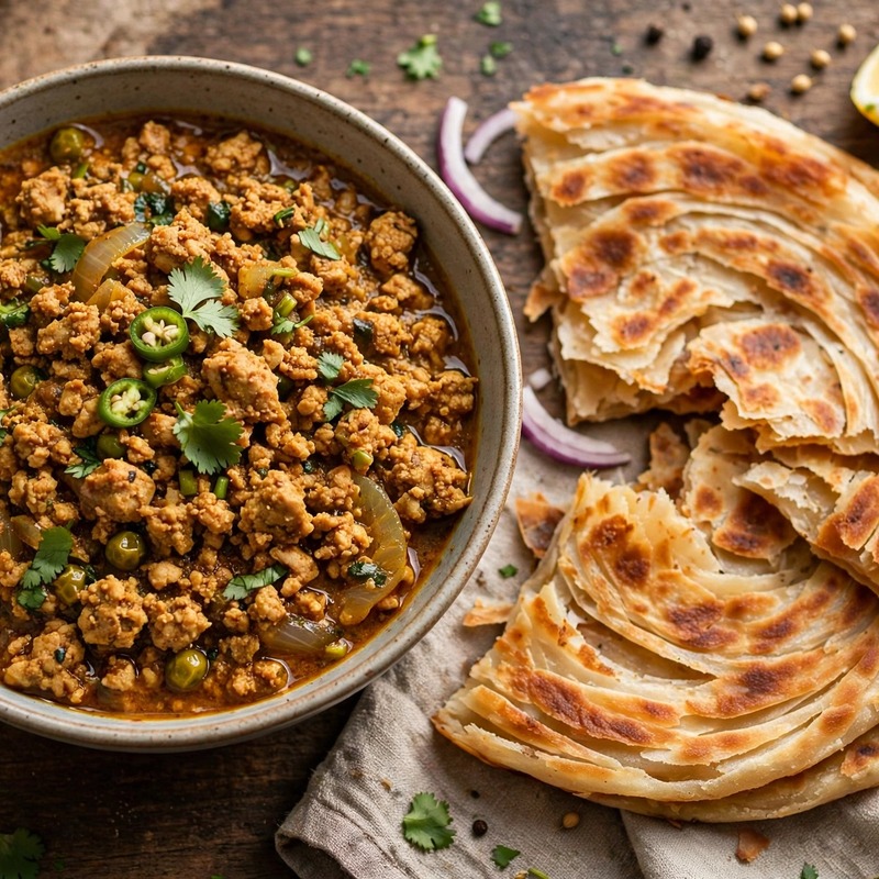 Chicken Keema & Lachha Paratha