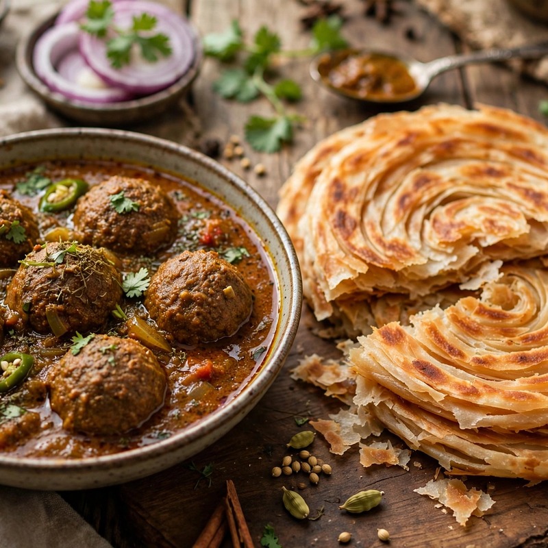Keema Kofta & Lachha Paratha