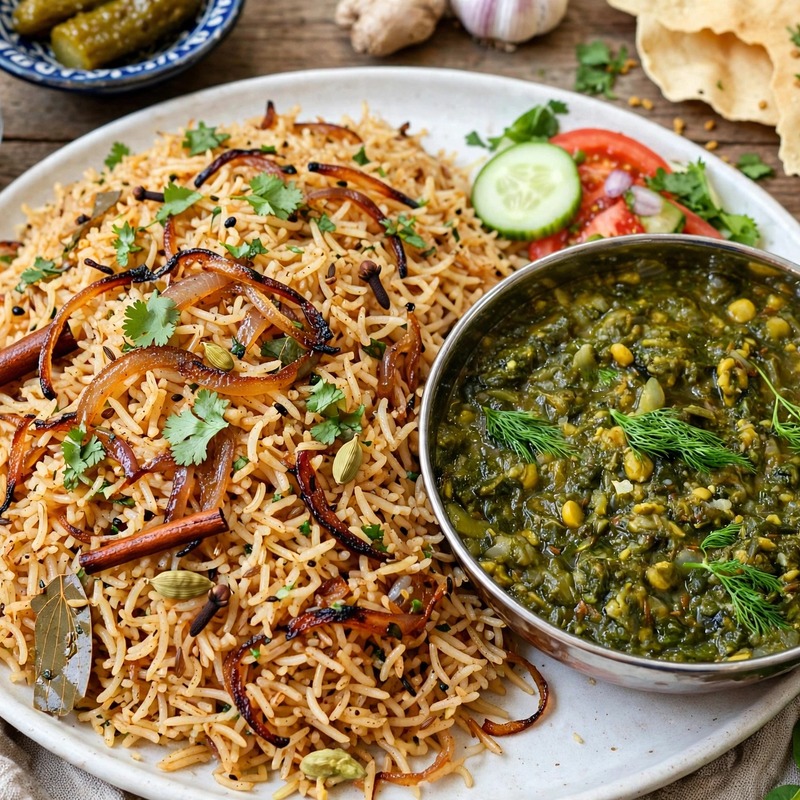 Sai Bhaji & Bhuga Chawal